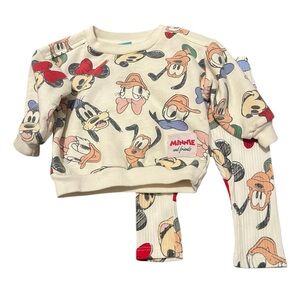 Disney Cream Sweatshirt with Colorful Characters